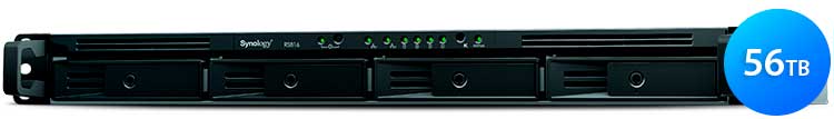  RS816 56TB Synology - NAS Server 4 baias para hard drives Rackstation SATA