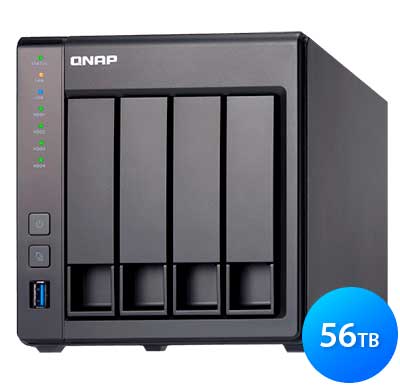 Qnap TS-431X2 56TB - Storage NAS 4 baias hot-swappable