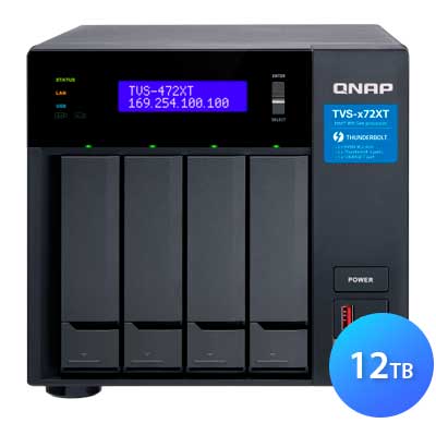 Qnap TVS-472XT 12TB, Storage NAS 4 baias SATA Thunderbolt 3