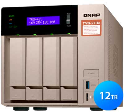 Qnap TVS-473e 12TB - Storage NAS 4 baias hot-swappable