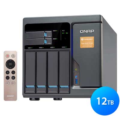 TVS-682T 12TB Qnap - Storage NAS 4 baias SATA com 2 portas 10GbE