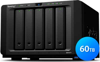 DS1517+ 60TB Synology, Storage NAS 5 Baias SATA Diskstation 