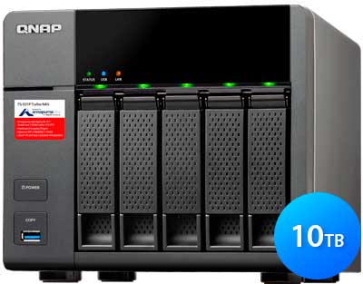 TS-531P 10TB Qnap - Storage NAS 5 baias para Hard Disks SATA