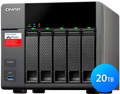 TS-531P 20TB Qnap - Storage NAS 5 baias para Hard Disks SATA