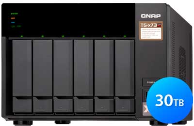 TS-673 Qnap 30TB, Storage NAS 6 baias Desktop para discos SATA