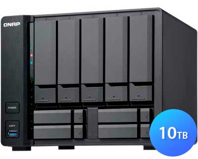 TS-932X 10TB Qnap - Storage NAS 5 baias HDD SSD SATA e LAN 10GbE