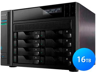 AS6208T 16TB Asustor - Storage NAS 8 bay p/ HDD SATA 