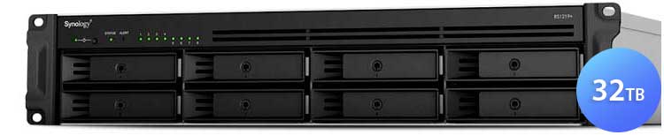 RS1219+ 32TB Synology Rackstation - Storage NAS 8 baias p/ HDD SATA/SSD