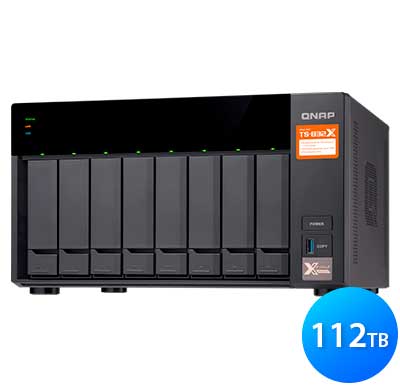 Qnap TS-832X 112TB - Storage NAS 8 baias hot-swappable