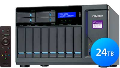 TVS-1282 24TB Qnap - Storage NAS 8 baias SSD/SATA Externo