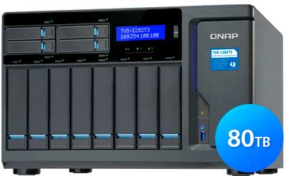 TVS-1282T3 80TB Qnap - Storage NAS 8 baias