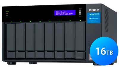 Qnap TVS-872XT 16TB, storage NAS 8 baias