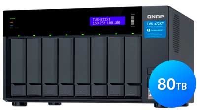 Qnap TVS-872XT 80TB, storage NAS 8 baias