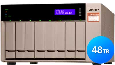 Qnap TVS-873e 48TB Storage NAS Enterprise 8 baias p/ HDD SATA