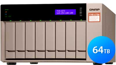 Qnap TVS-873e 64TB Storage NAS 8 baias