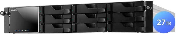 Asustor AS609RD, Storage 27TB