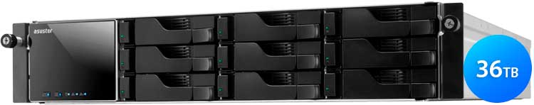 AS609RS 36TB Asustor - 9 bay NAS Server Rackmount p/ Discos SATA