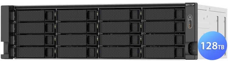 TS-1673AU-RP 128TB Qnap - Storage NAS rackmount 16 baias SATA/SSD
