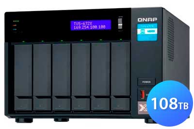 TVS-672X 108TB Qnap - Servidor NAS 6 baias para HDD SATA