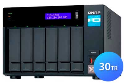 TVS-672X 30TB Qnap - Servidor NAS 6 baias para HDD SATA