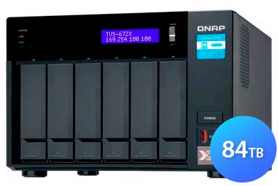 TVS-672X 84TB Qnap - Servidor NAS 6 baias para HDD SATA