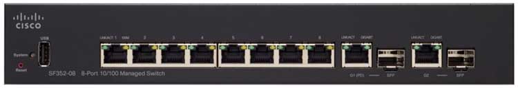 Cisco SF352-08 - Switch Gerenciável com 8 Portas LAN e 2x Uplink