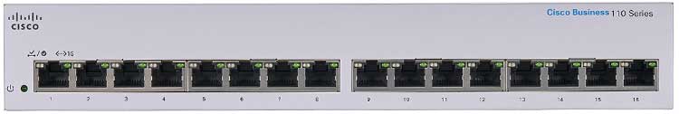 Switch 16 Portas Não Gerenciável Cisco Business Switch CBS110-16T