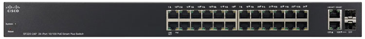 Cisco SF220-24P - Switch Gerenciável PoE 24 portas LAN e 2 SFP/RJ45