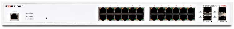 FS-124E-FPOE FortiSwitch - Switch 24 portas Gigabit RJ-45 e 4SFP PoE