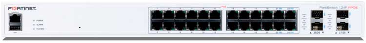 FS-124F-FPOE FortiSwitch - Switch 24 portas Gigabit Full PoE e 4SFP+