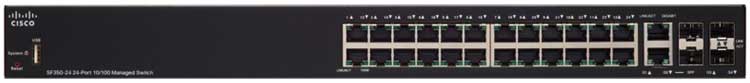 Cisco SF350-24 - Switch gerenciável 24 portas LAN e 2x RJ45/SFP