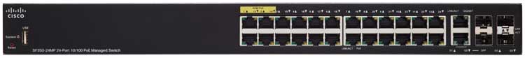 Cisco SF350-24MP - Switch gerenciável 24 portas LAN PoE e 4x RJ45/SFP