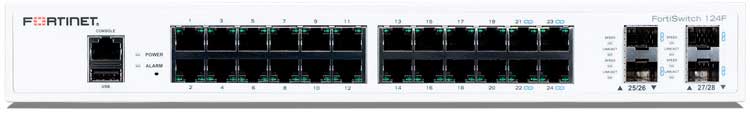 FS-124F FortiSwitch - Switch 24 portas Gigabit RJ-45 e 4SFP+