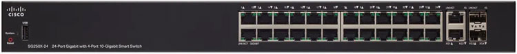 Cisco SG250X-24 - Switch Gerenciável 24 portas LAN e 4x 10GbE Gigabit