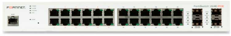 FS-224E-POE FortiSwitch - Switch 24 portas LAN Gigabit PoE e 4SFP
