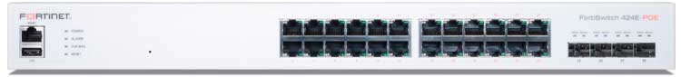 FS-424E-POE FortiSwitch - Switch 24 portas LAN Gigabit RJ-45 PoE e 4SFP+