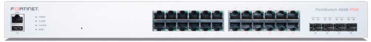 FS-424E-POE FortiSwitch - Switch 24 portas LAN Gigabit RJ-45 PoE e 4SFP+