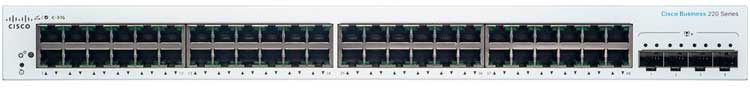 Cisco Business Switch CBS220-48T-4X- Switch 48 portas Gigabit e 4x 10G SFP