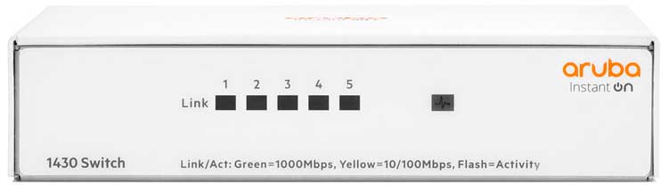 R8R44A Aruba - Switch Instant On 1430 5 portas LAN Gigabit Layer 2 HPE