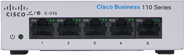 Switch 5 Portas Não Gerenciável Cisco Business Switch CBS110-5T-D
