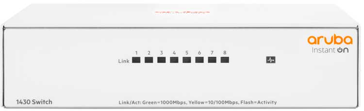 R8R45A Aruba - Switch Instant On 1430 8 portas LAN Gigabit Layer 2 HPE