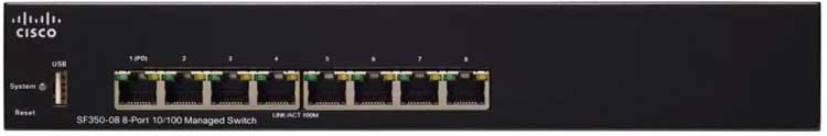 Cisco SF350-08 - Switch 8 Portas 10/100 Gerenciável Fast Ethernet 