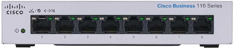 Switch 8 Portas Não Gerenciável Cisco Business Switch CBS110-8T-D