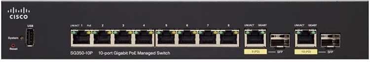 Cisco SG350-10P - Switch Gerenciável com 10 Portas PoE