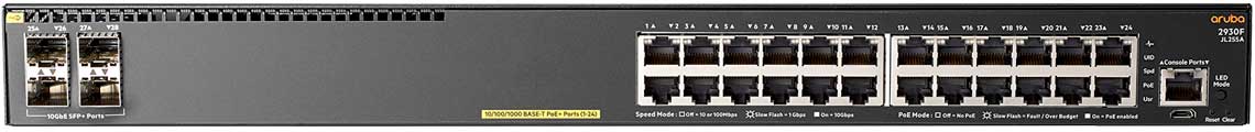 JL255A Aruba - Switch 2930F 24G PoE+ 4SFP+ 24 portas Gigabit