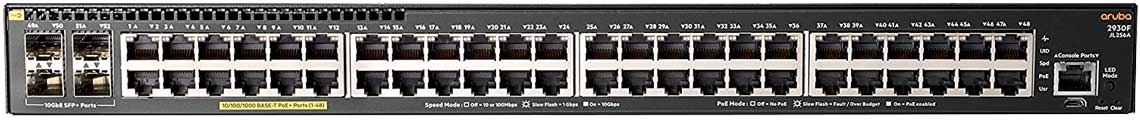 JL256A Aruba - Switch 2930F 48G PoE+ 4SFP+ 48 portas Gigabit