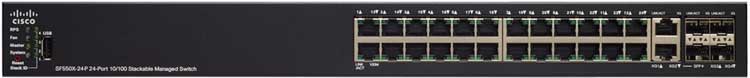 Cisco SF550X-24P - Switch Gerenciável com 24 Portas PoE Fast Ethernet