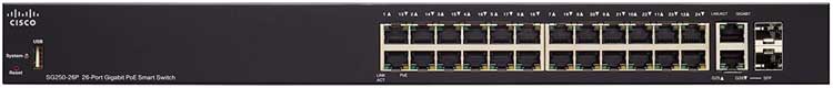 Cisco SG250-26P - Switch Gerenciável 26 portas Gigabit LAN PoE