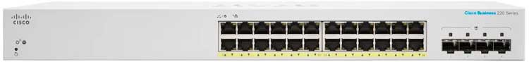 Switch 24 Portas PoE Cisco Business Switch CBS220-24FP-4X