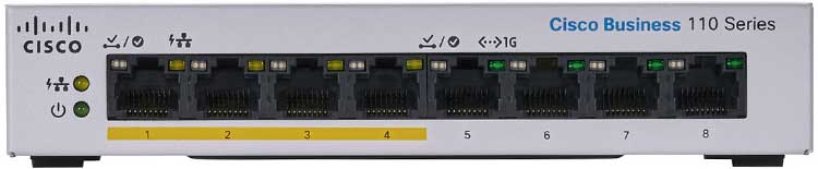 Switch PoE 8 Portas Gigabit Cisco Business CBS110-8PP-D